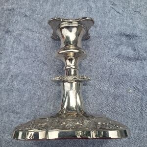 Antique Silver-Plated Rococo-style Candle Holder